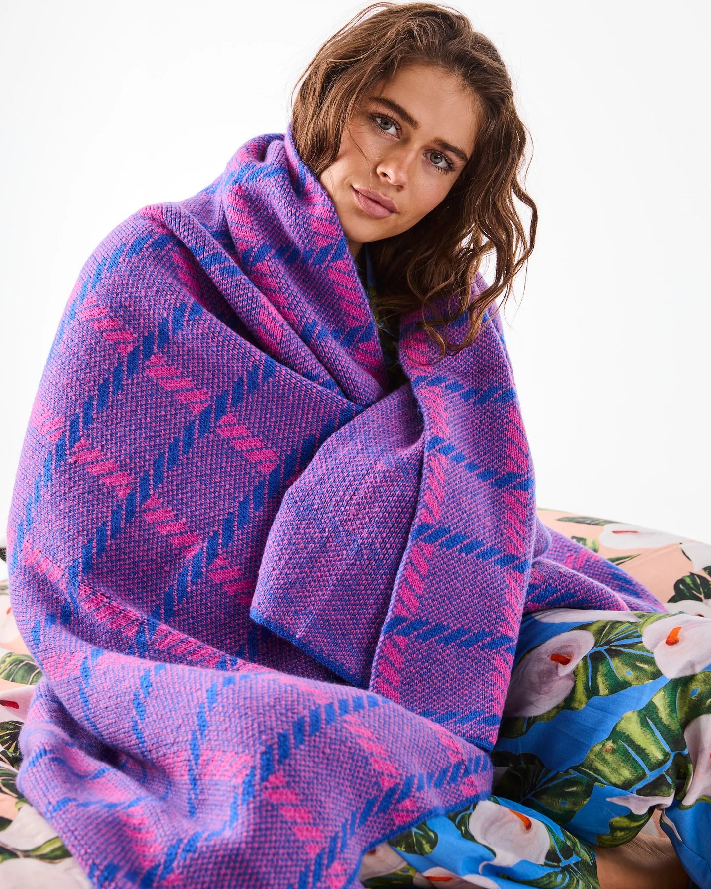Just Landed - Pink Punch Check Blanket