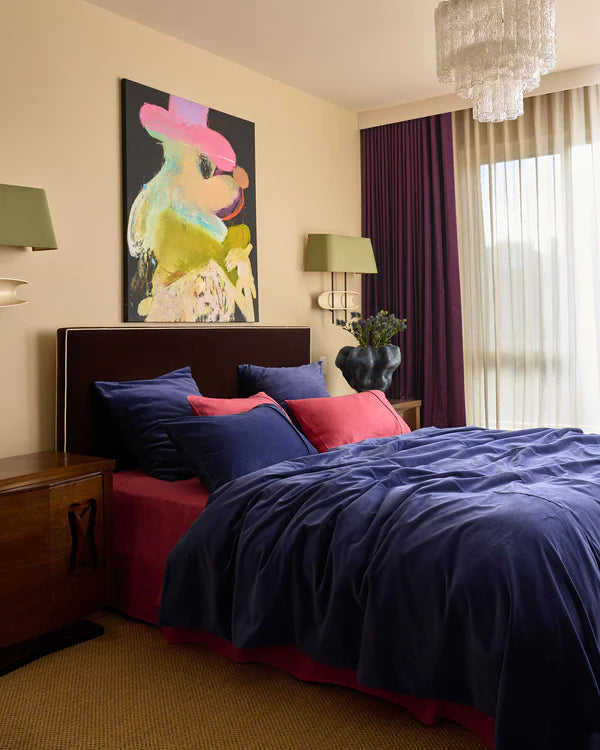 Navy Velvet Pillowcase Set