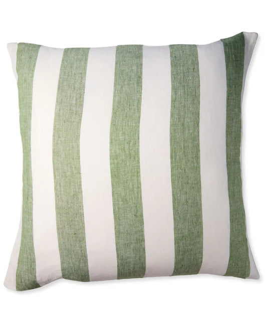 Moss Stripe Linen European Pillow Case Set