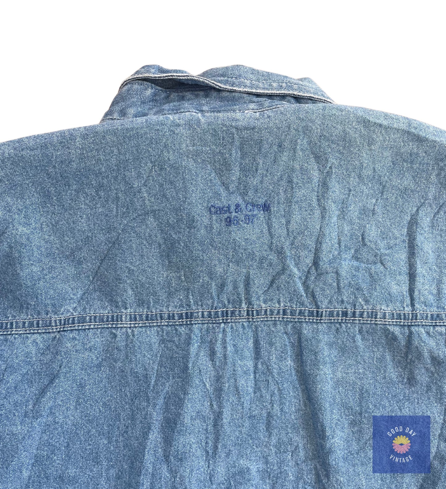 Vintage Denim Shirt with 90210 Cast and Crew Embroidery