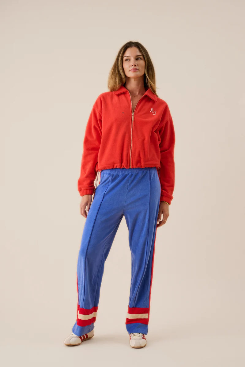Sherpa Zip Through Jacket in Red Alert