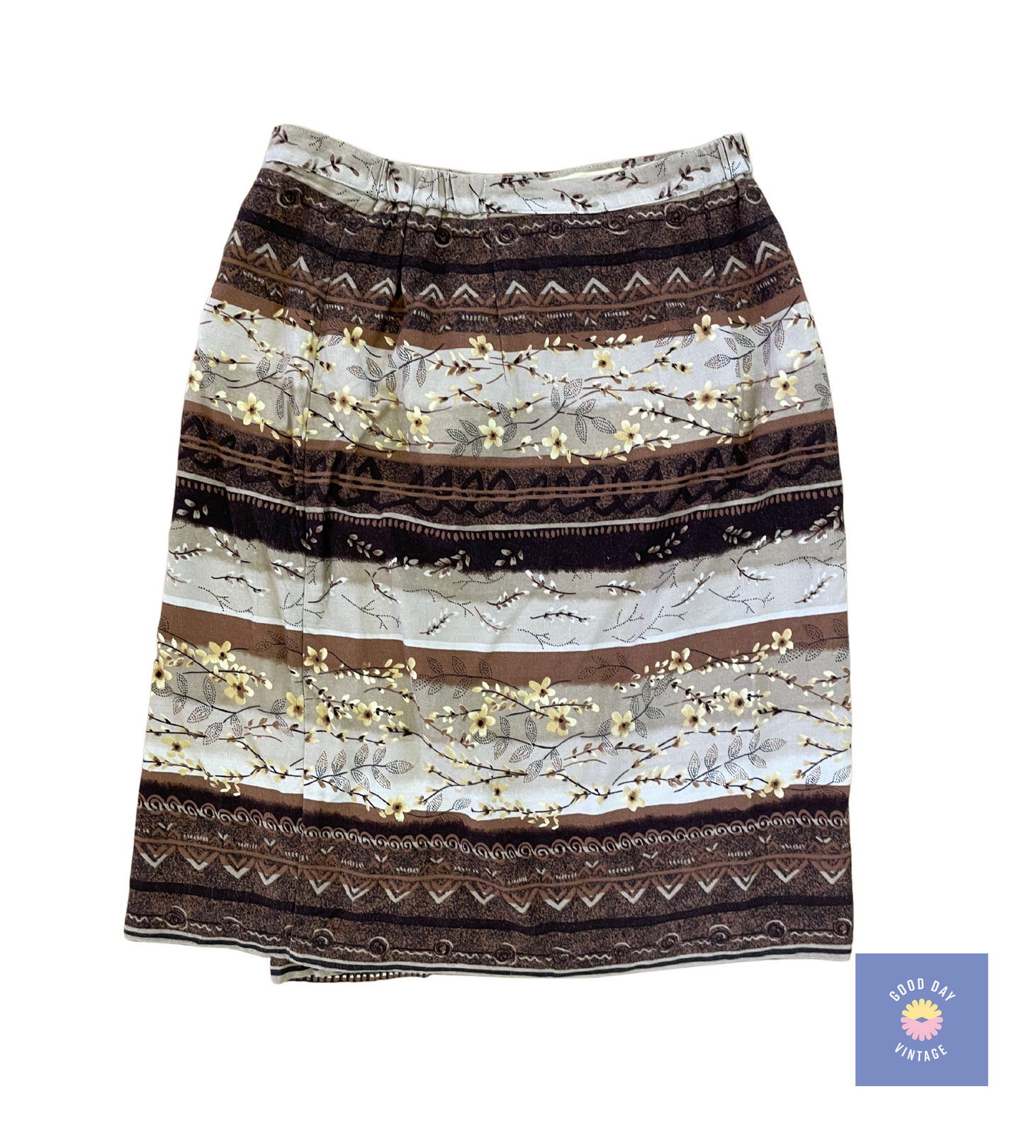 80's Worthington Printed Faux Wrap Skirt
