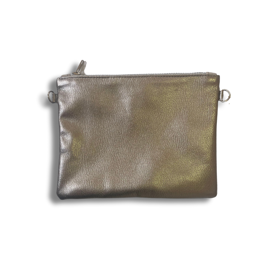 Rectangular Zip Pouches in Silver