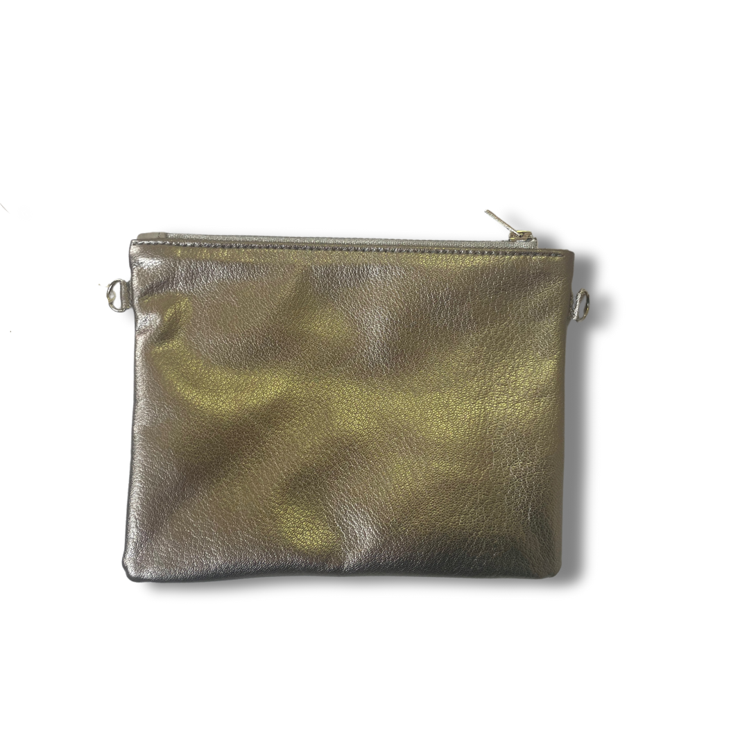 Rectangular Zip Pouches in Silver