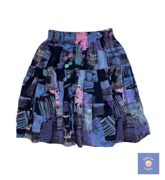 90's No Tags Mini Panelled Tennis Printed Skirt