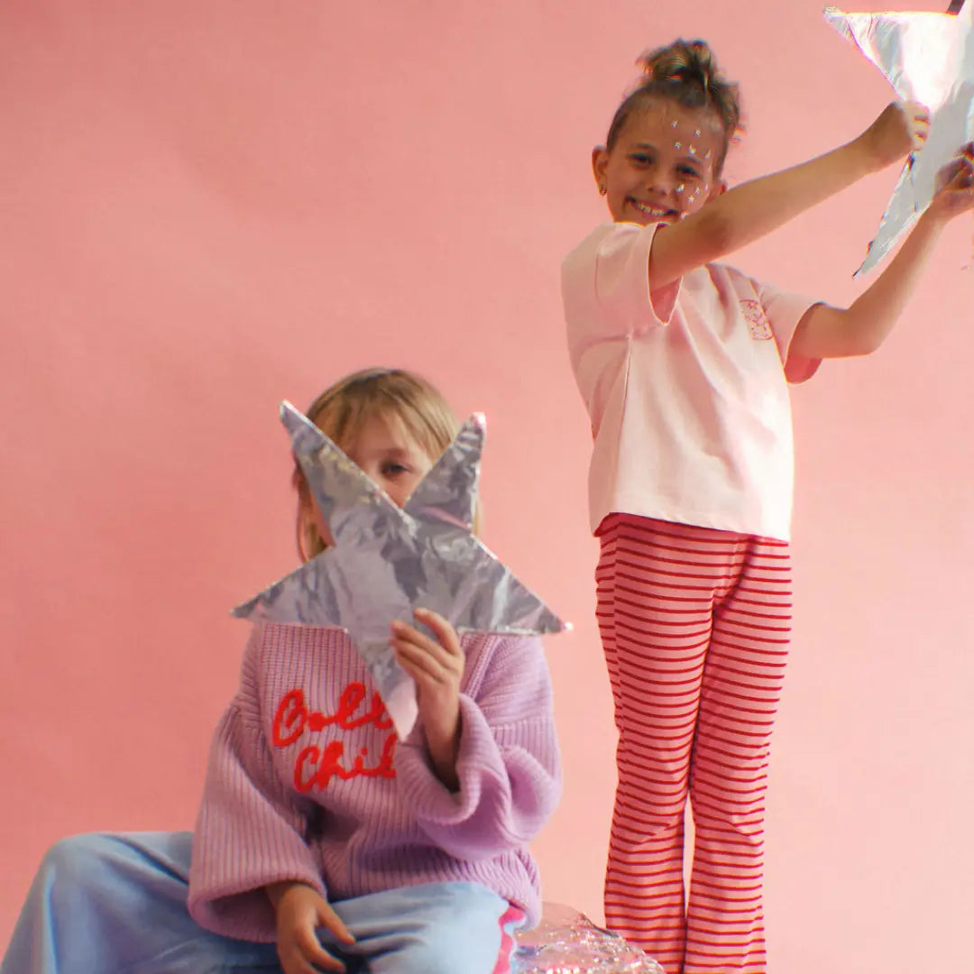 Solar Flare Pants in Pink and Red Stripe