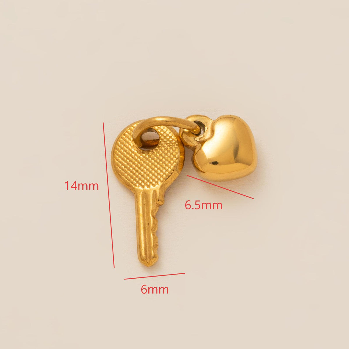 Heart Key Charm
