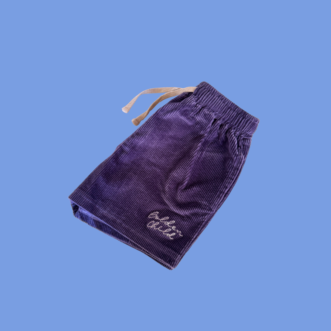 Golden Child Galaxy Cord Shorts  - Purple Haze & Orange