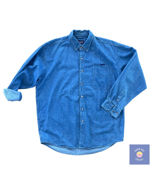 Vintage Denim Shirt with WM Embroidery