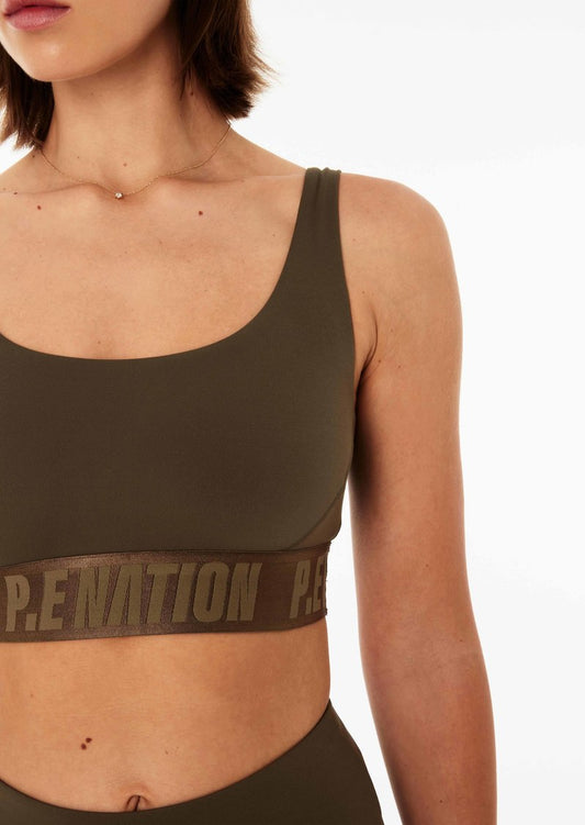 Brake Check Sports Bra in Khaki