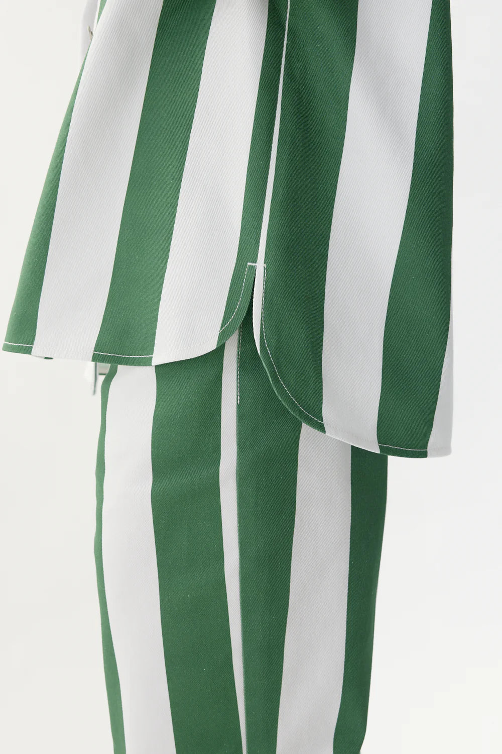 Amaya Striped Jean in Green and Off White