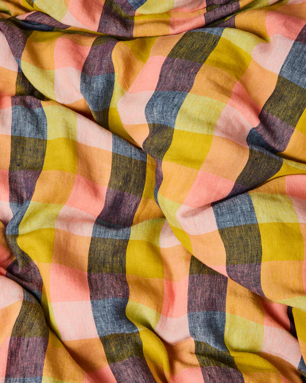 Florida Tartan Linen Pillow Case Set