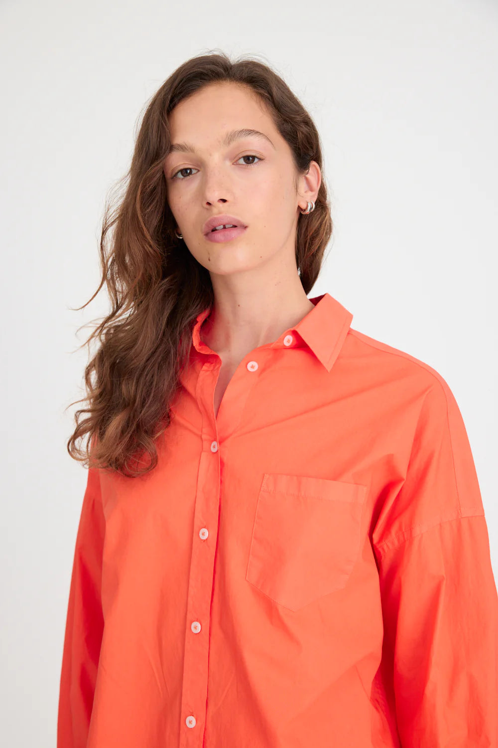 The Chiara Shirt in Spicy Orange
