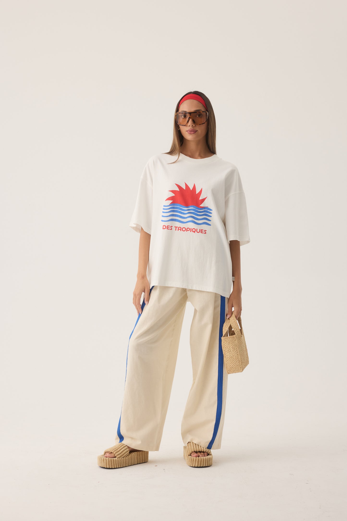 Tropiques Oversized Tee in Warm White