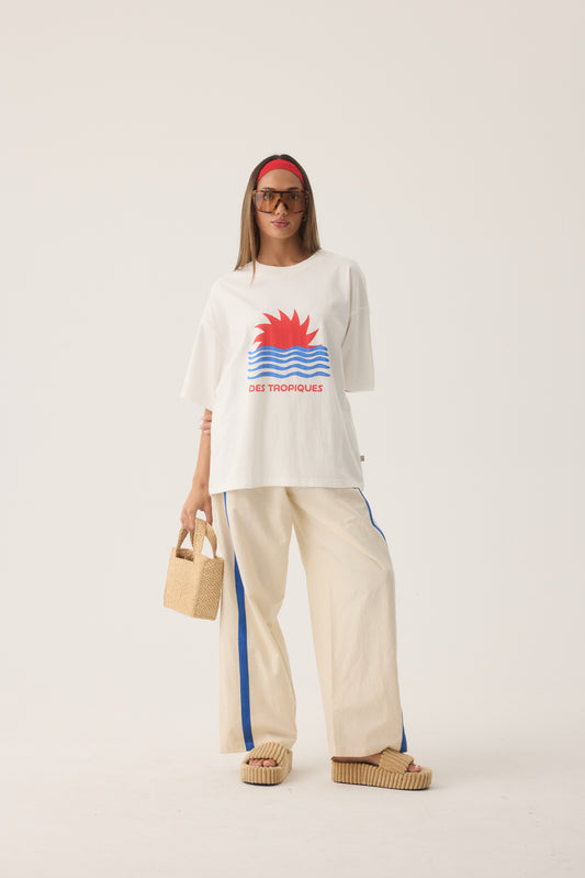 Tropiques Oversized Tee in Warm White