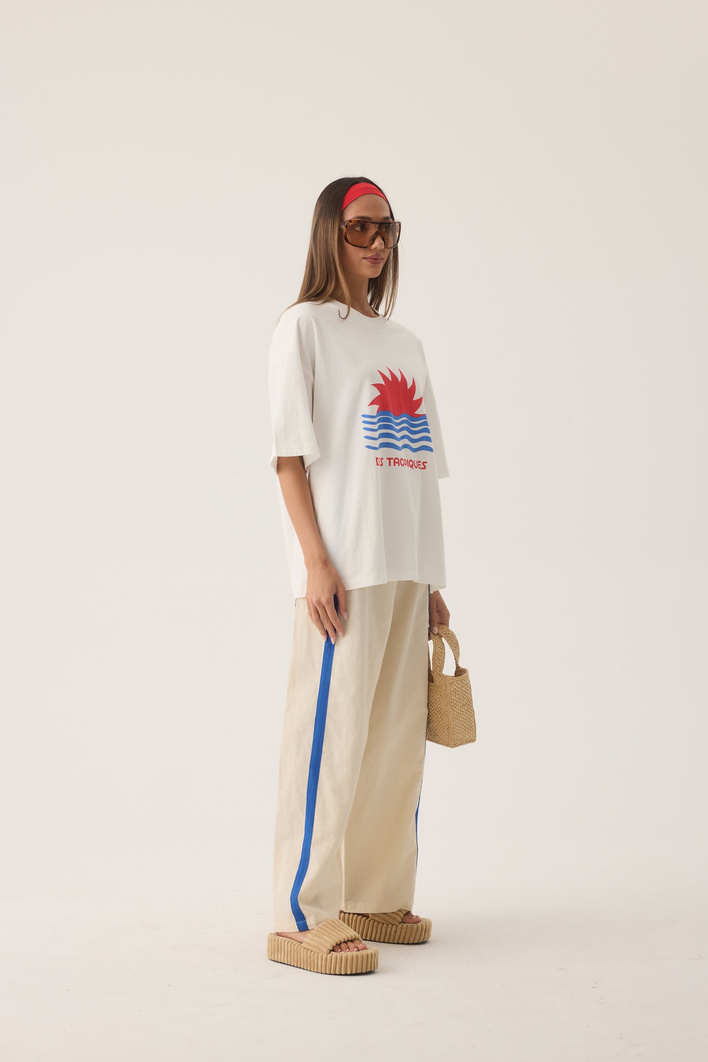 Tropiques Oversized Tee in Warm White