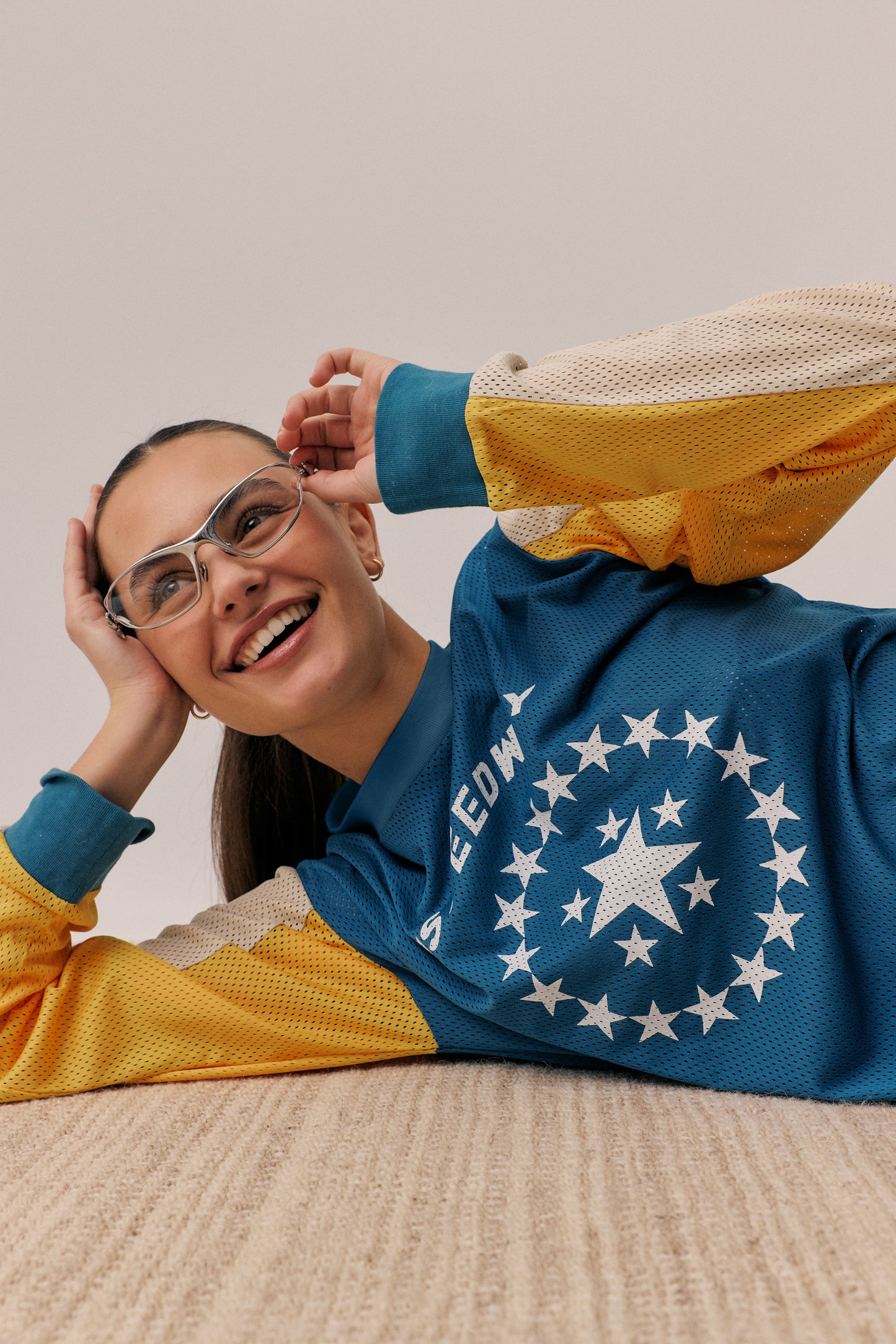 Speedway Long Sleeve Tee in Maritime Blue