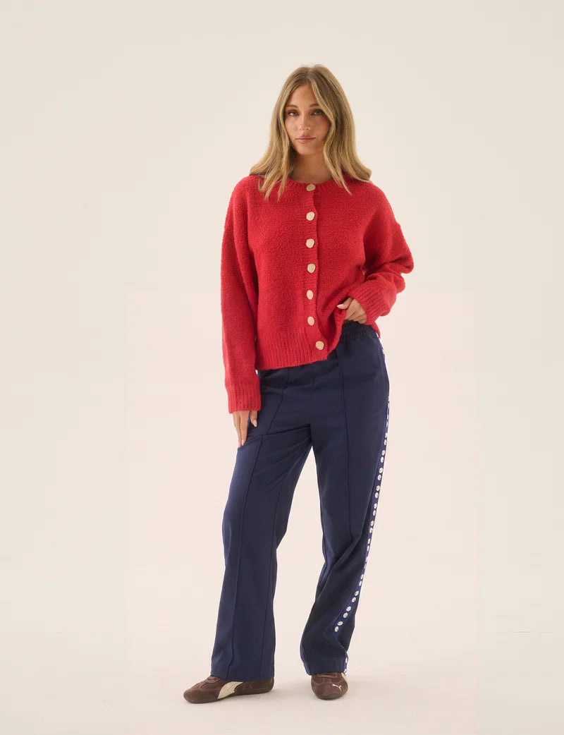 Aimes Shell Cardigan in Lipstick Red