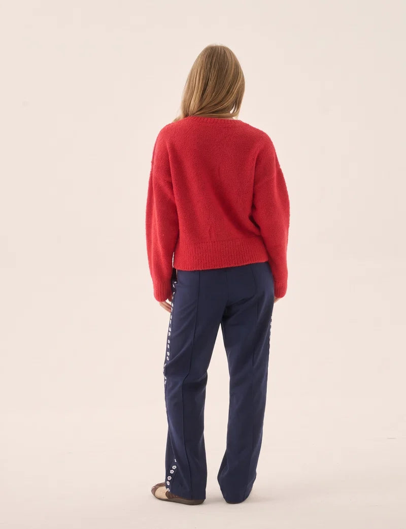 Aimes Shell Cardigan in Lipstick Red