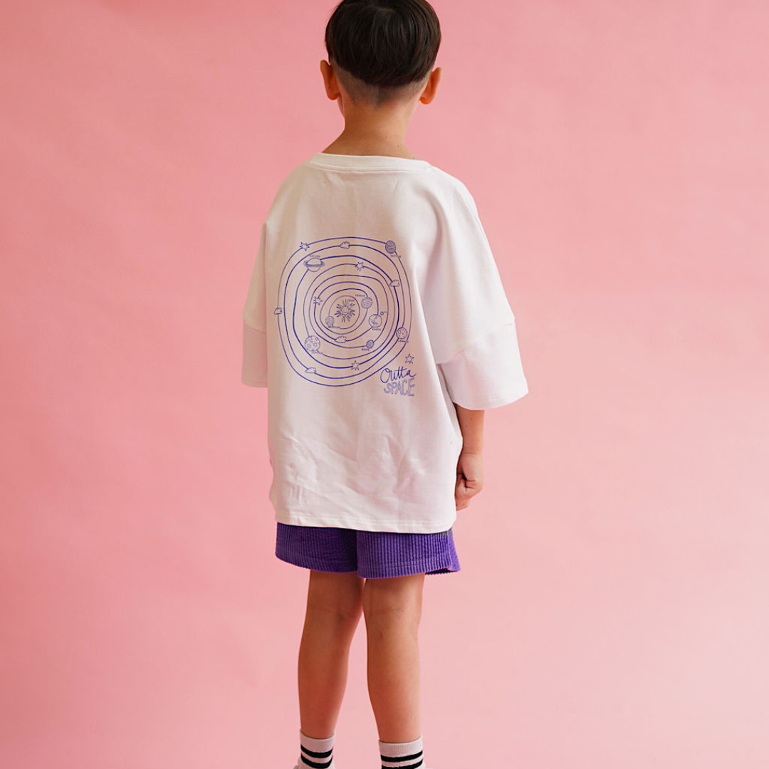 Golden Child Galaxy Cord Shorts  - Purple Haze & Orange