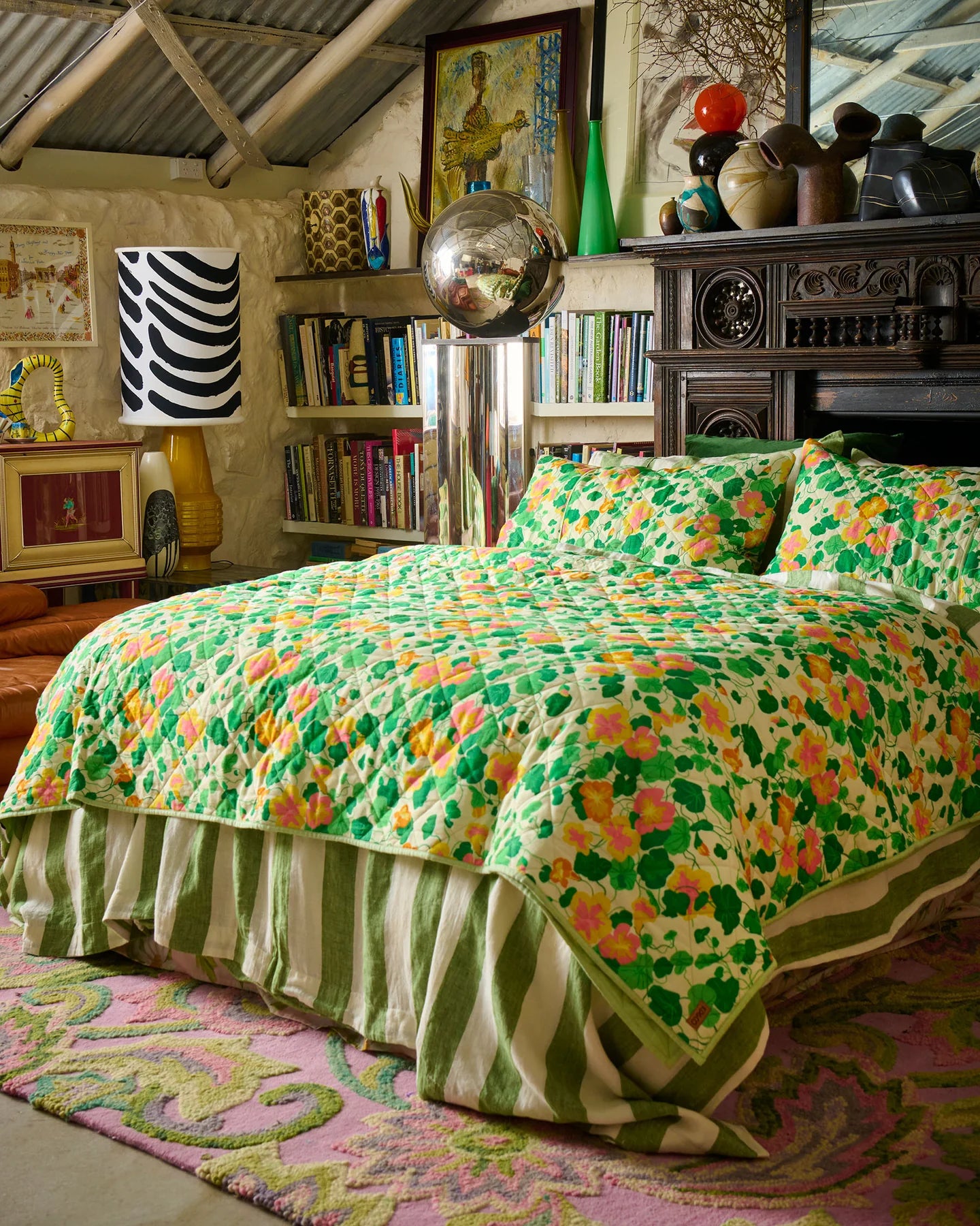 Nasturtium Linen Quilted Pillowcases