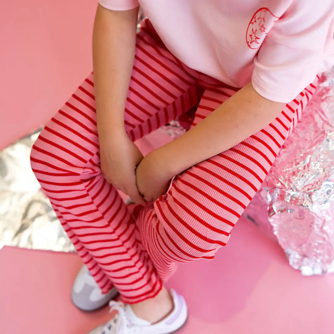 Solar Flare Pants in Pink and Red Stripe
