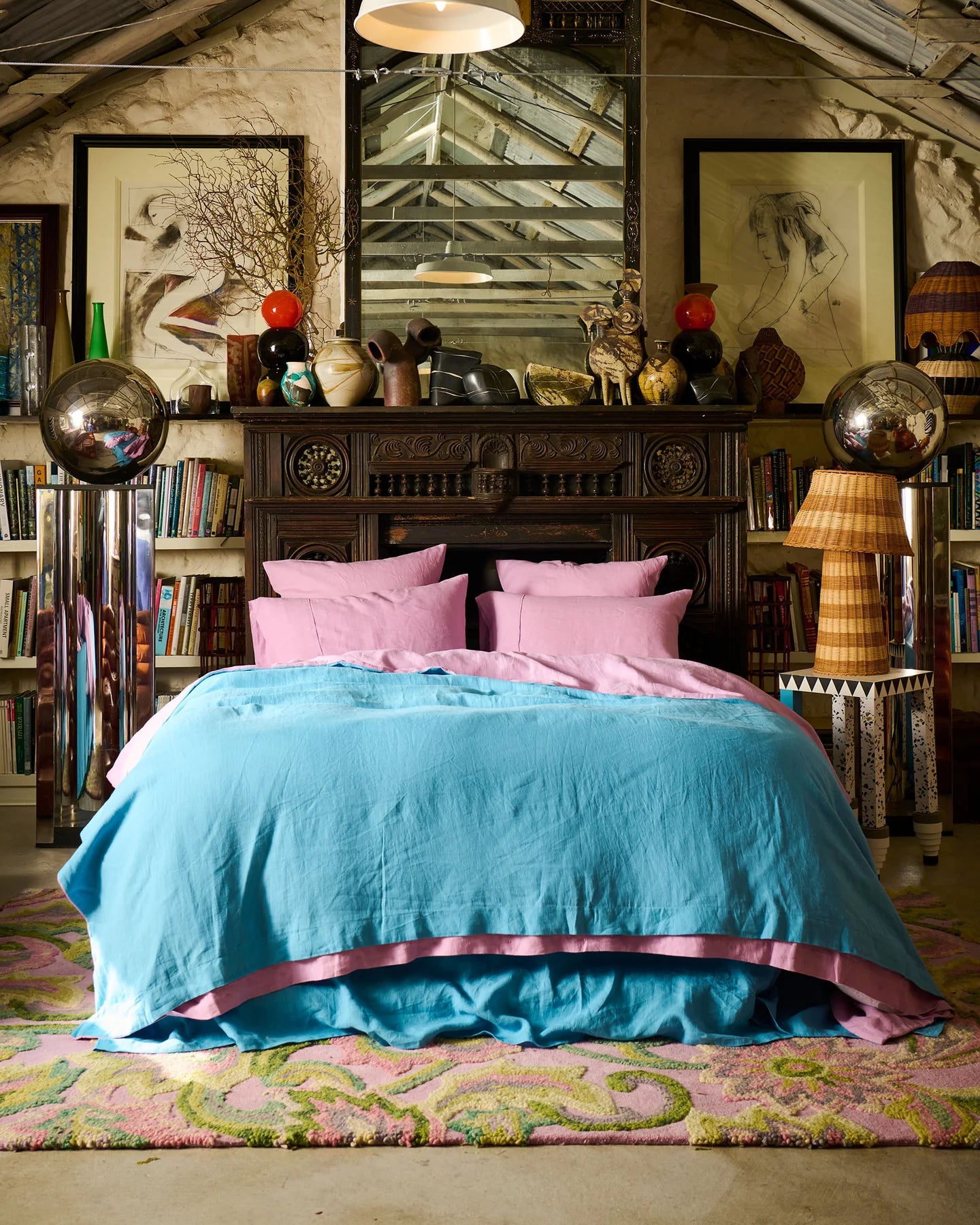 Niagara Lavender Reversible Linen Quilt Cover