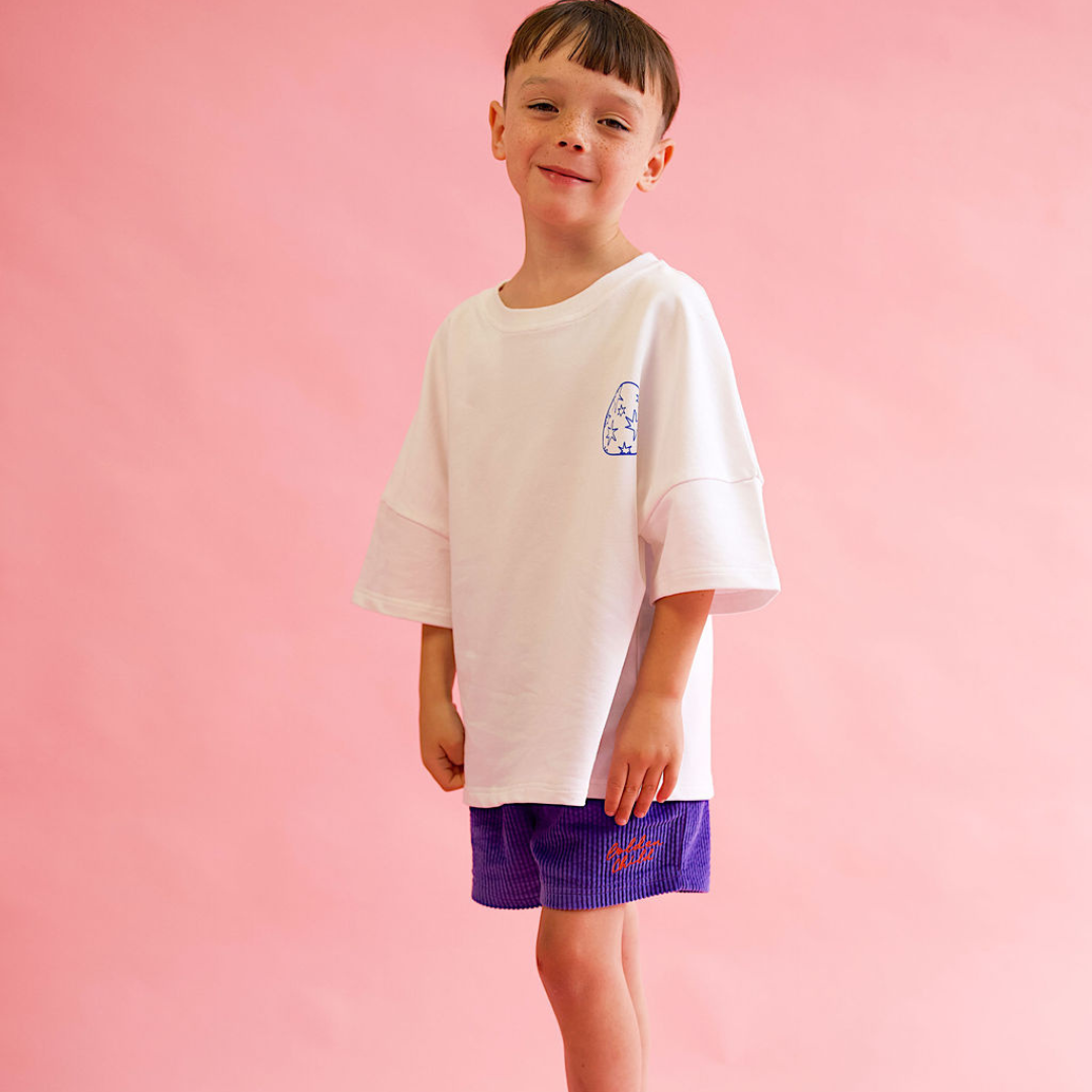 Golden Child Galaxy Cord Shorts  - Purple Haze & Orange