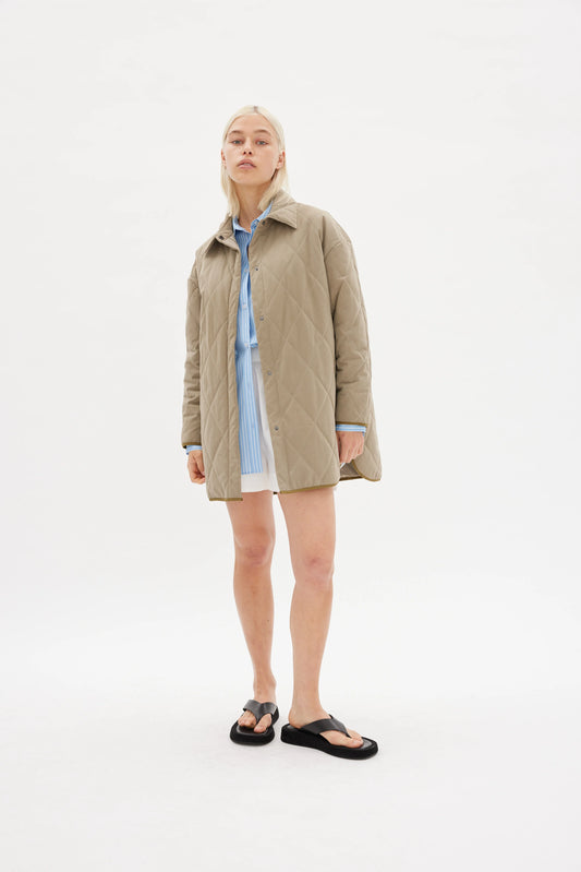 Parker Quilted Jacket in Khaki