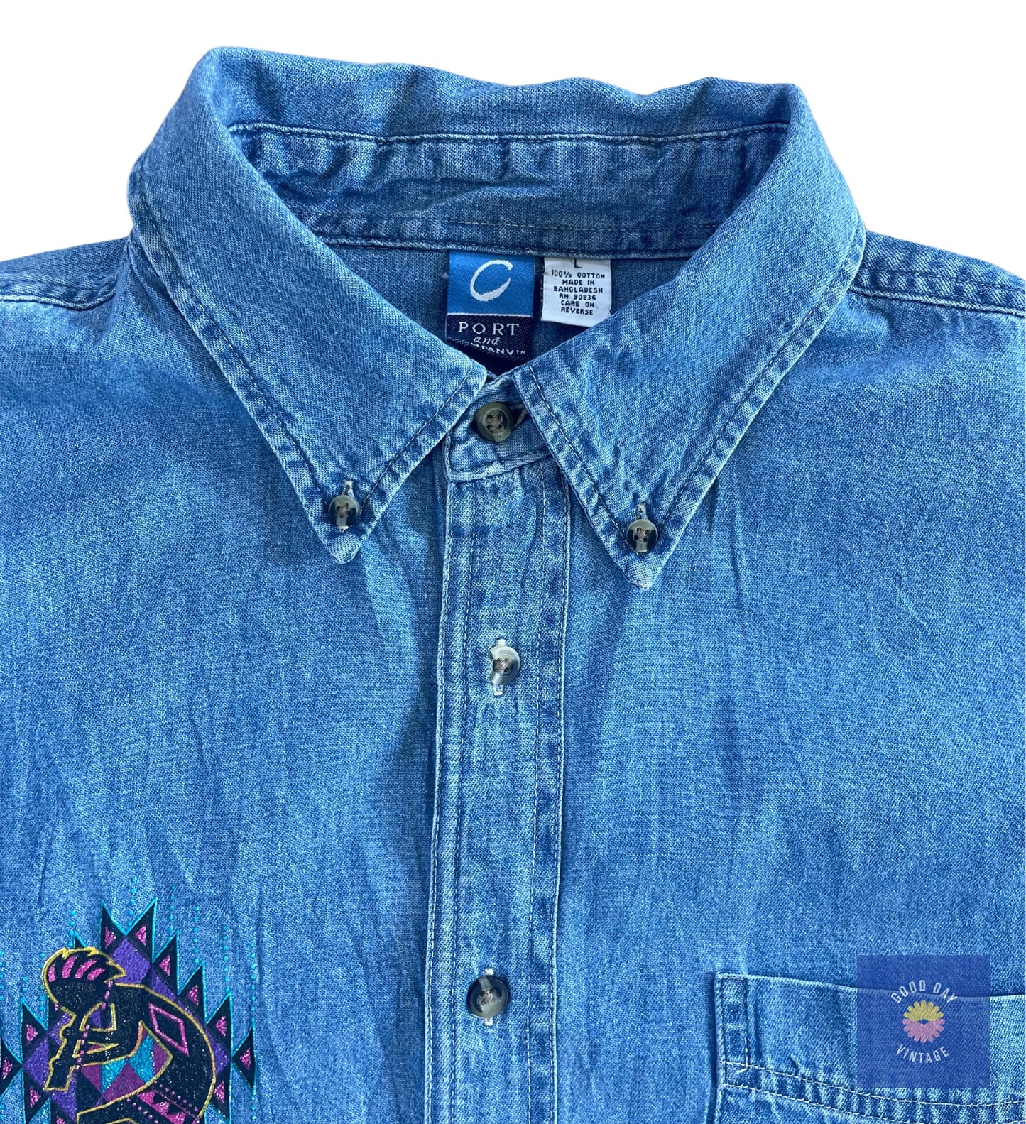 Vintage Denim Shirt with Print