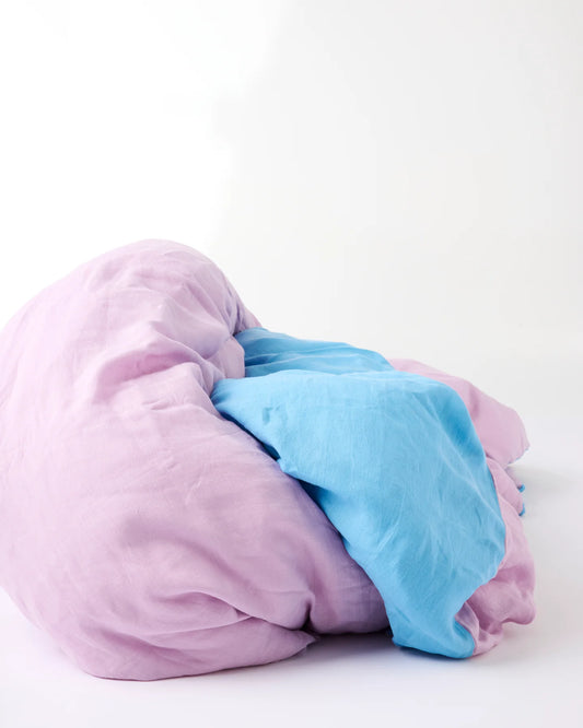 Niagara Lavender Reversible Linen Quilt Cover