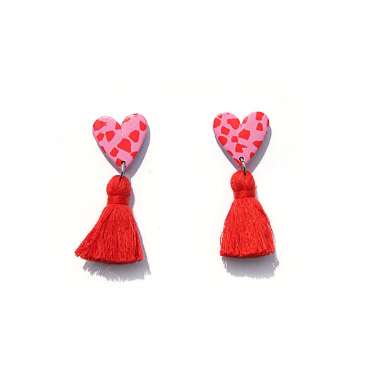 Tassel Heart Earings