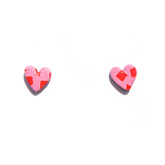 Terrazzo Heart Studs