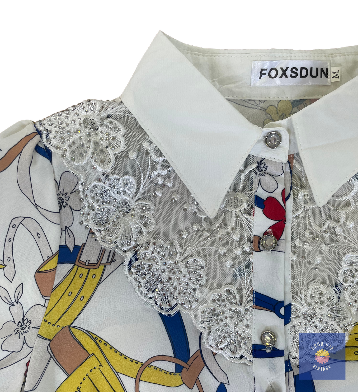 00's Foxsdun Embellished Blouse