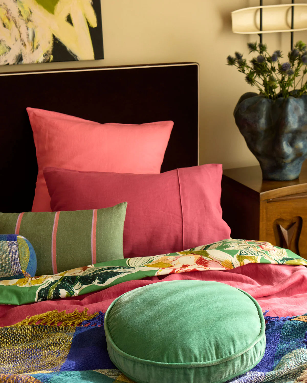 Pistachio Velvet Pea Cushion