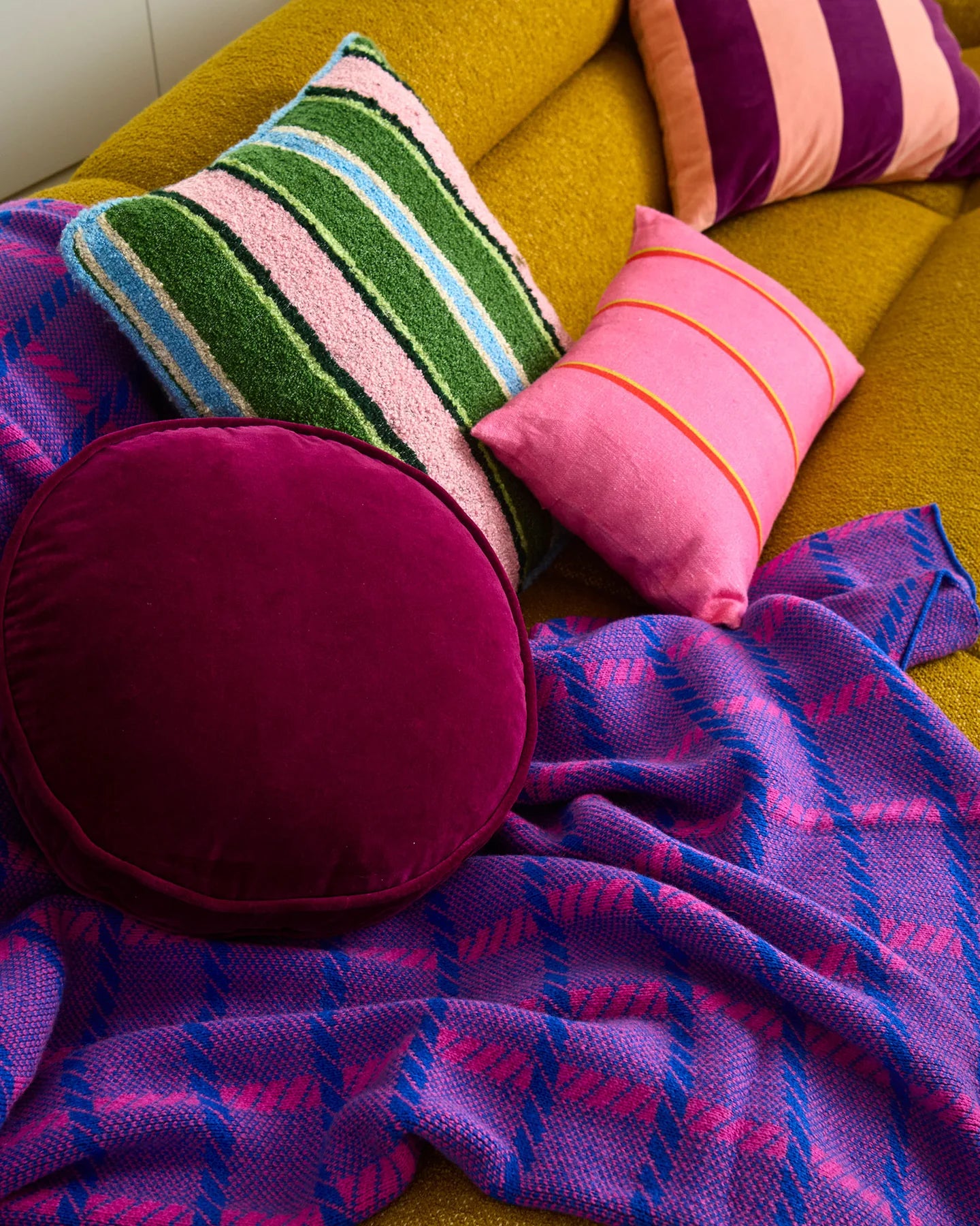 Just Landed - Pink Punch Check Blanket