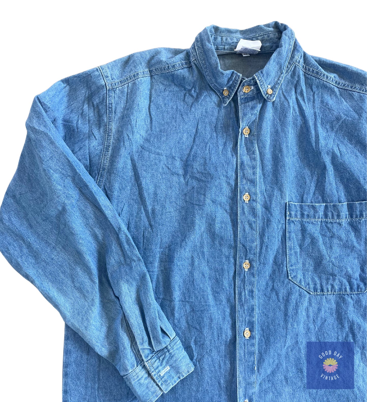 Vintage Denim Shirt with 90210 Cast and Crew Embroidery