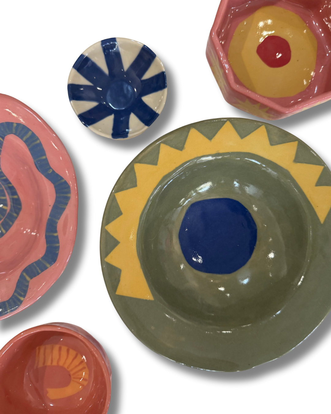 Blue Sunburst Condiment Dish