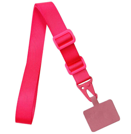 Canvas Cross Body Phone Holder in Neon Pink