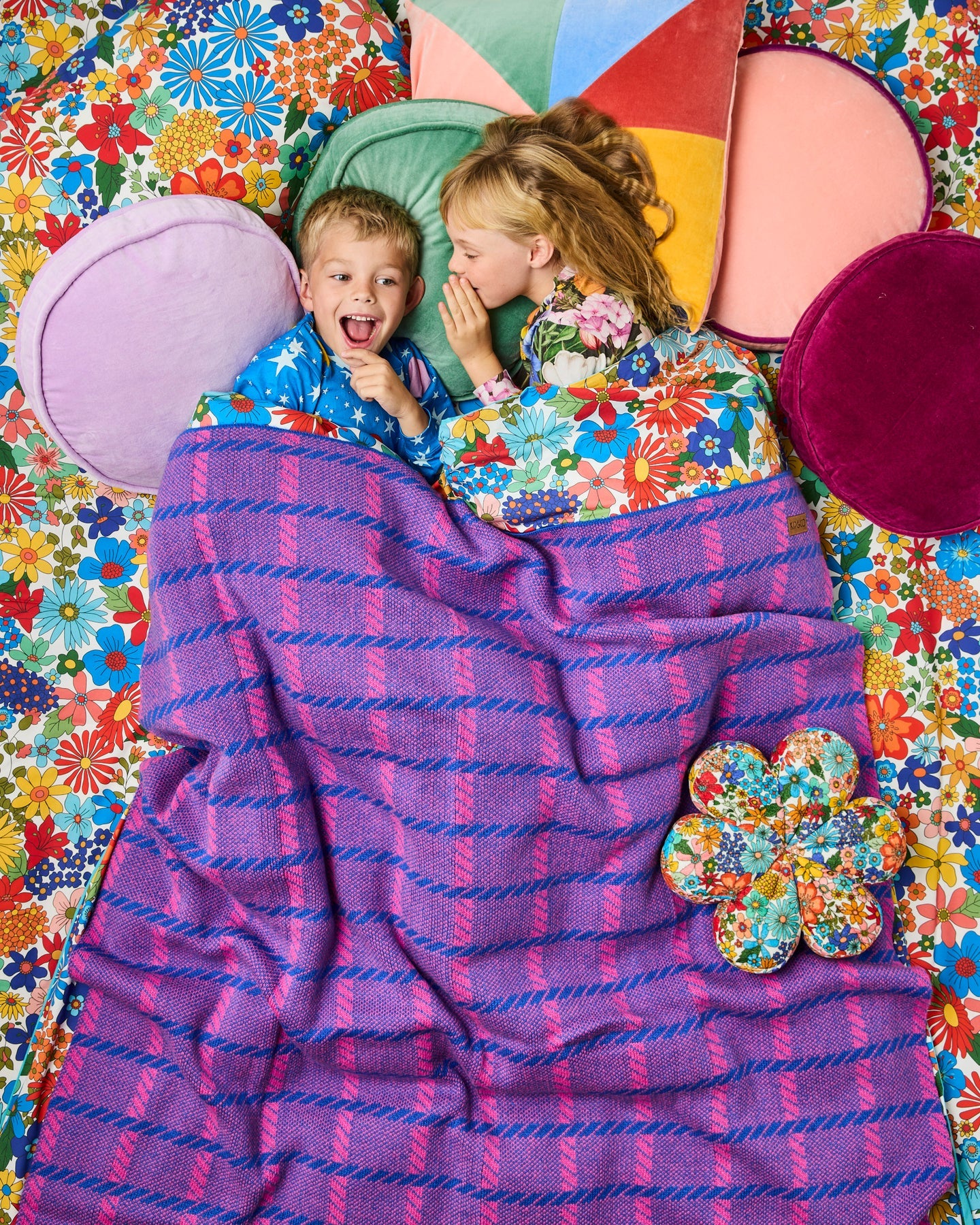 Just Landed - Pink Punch Check Blanket