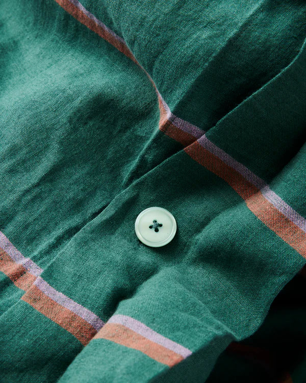 Wakame Crush Stripe Linen Quilt Cover