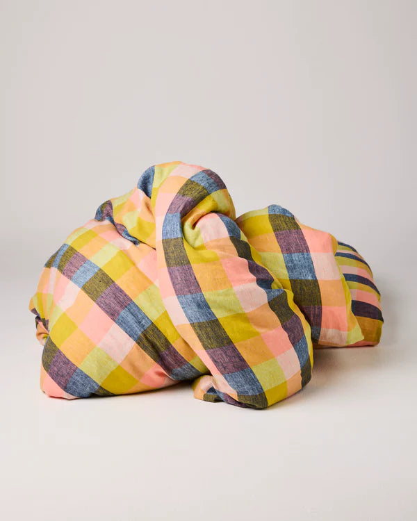 Florida Tartan Linen Quilt Cover