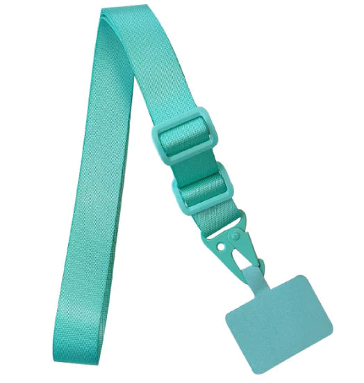 Canvas Cross Body Phone Holder in Turquoise