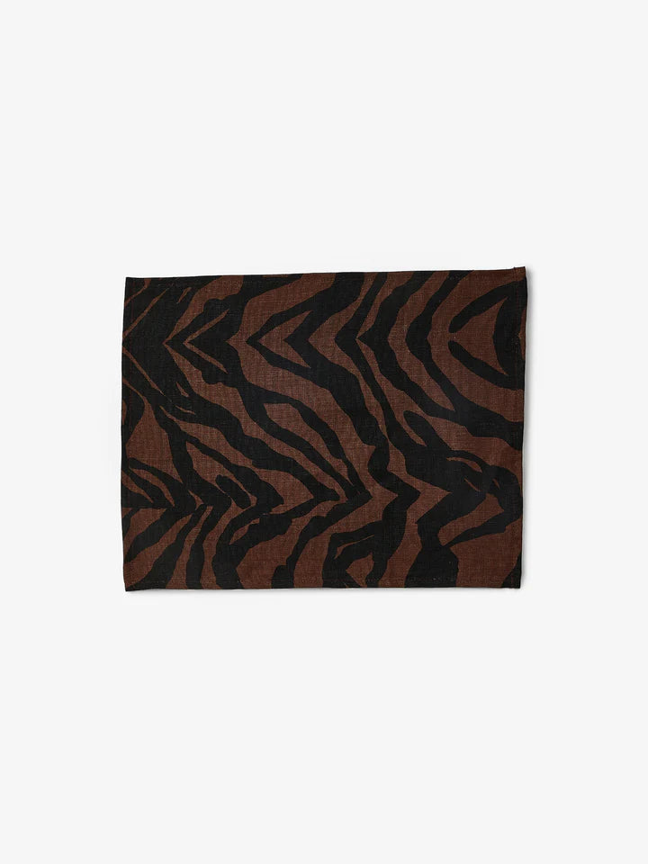 Zebra Chocolate Placemat Set of 2