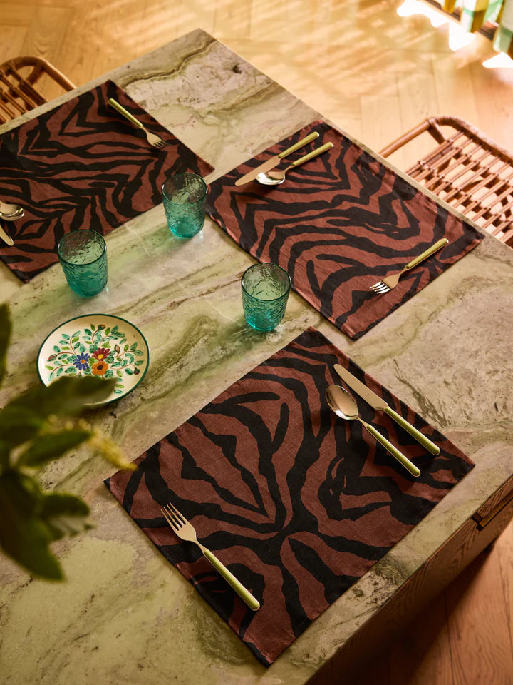 Zebra Chocolate Placemat Set of 2