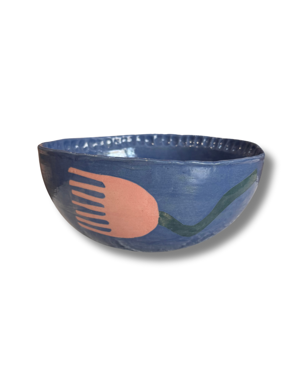 Blue Comb Large Bowl