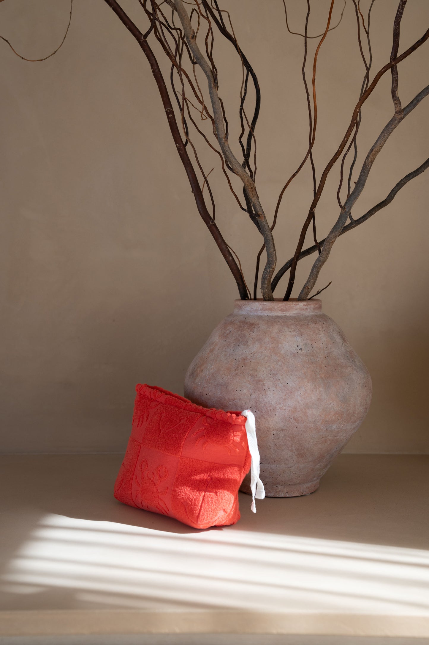 Seaside Terry Beach Clutch in Lobster Red