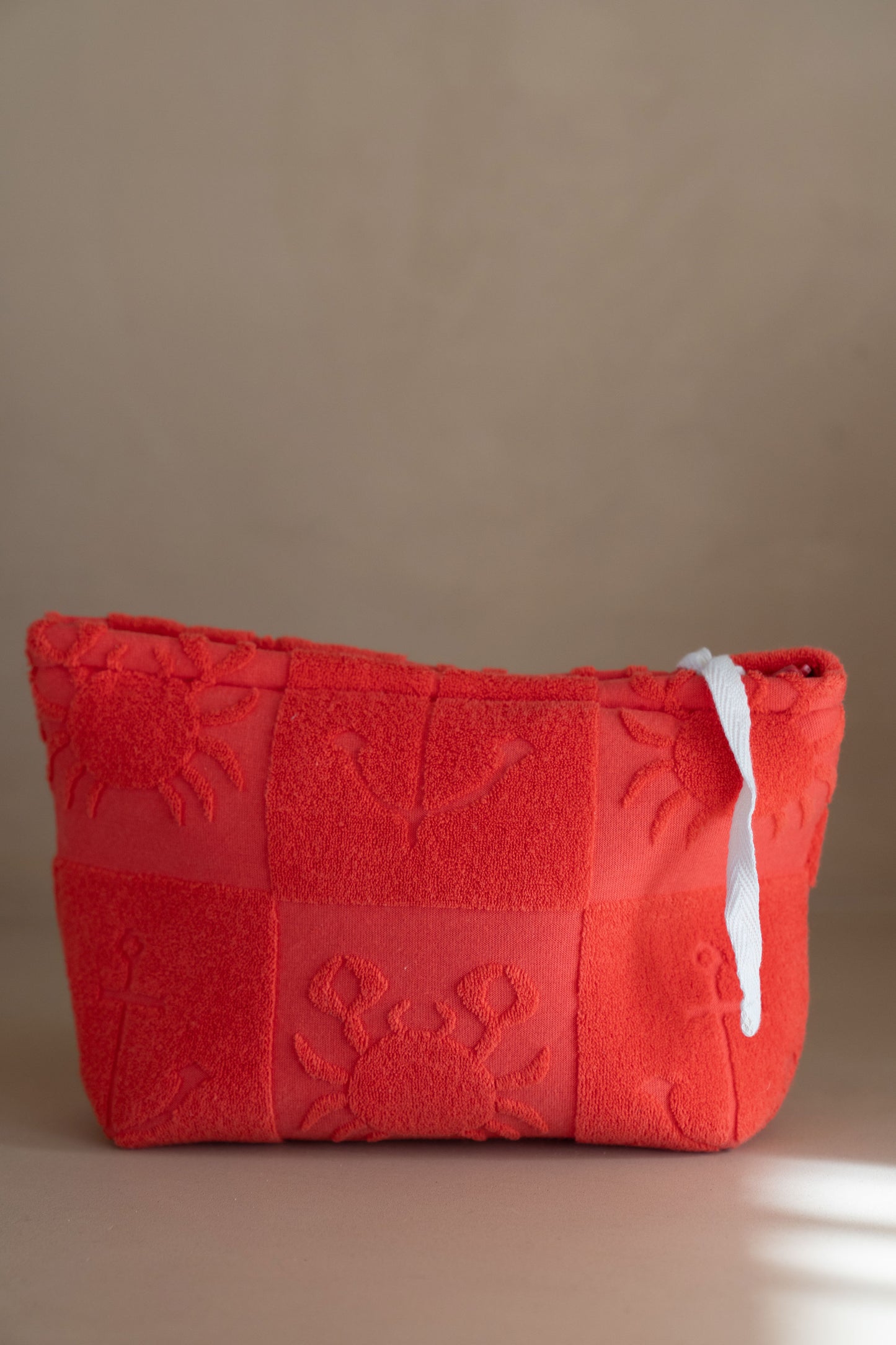 Seaside Terry Beach Clutch in Lobster Red