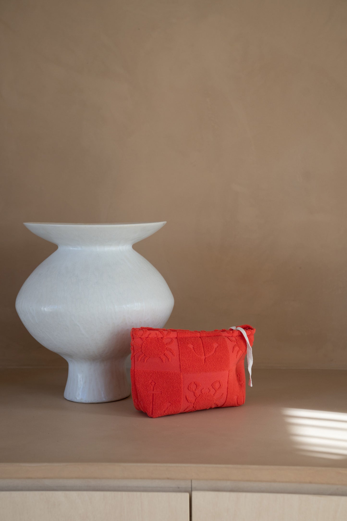 Seaside Terry Beach Clutch in Lobster Red