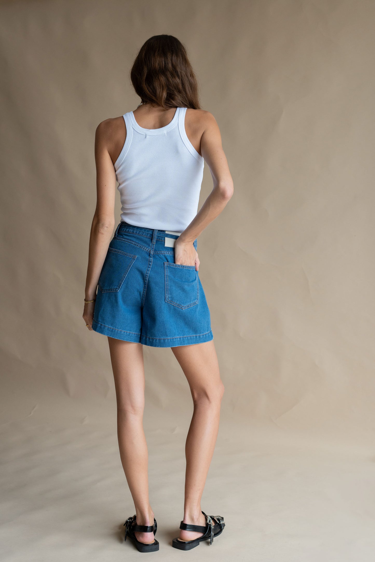 Jolie Denim Shorts in Dark Blue